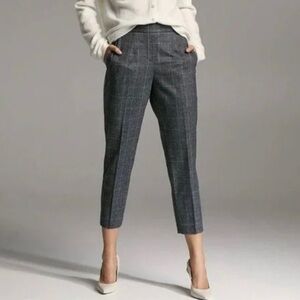 Aritzia Babaton Checkered Cropped Pants, Black/Gray, Size 00, Pre-loved